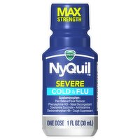 Vicks NyQuil Max Strength Severe Cold & Flu Berry Flavor Pain Reliever/Fever Reducer Liquid, 1 fl oz