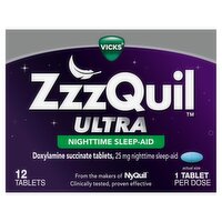 Vicks ZzzQuil Ultra Nighttime Sleep-Aid Tablets, 12 count, 12 Each