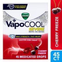 Vicks VapoCOOL SEVERE Max Strength* Menthol Cough Drop Alternative/Sore Throat Lozenge for Sore Thr, 45 Each