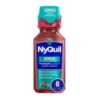 Vicks NyQuil Sinus Pain & Headache Liquid, Nighttime Sinus Pain Medicine, 8 FL ounce, 8 Fluid ounce