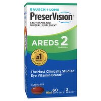 Bausch + Lomb PreserVision Areds 2 Eye Vitamin and Mineral Supplement, 60 count