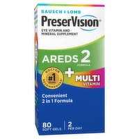 Bausch + Lomb PreserVision AREDS 2 Eye Vitamin and Mineral Supplement, 80 count