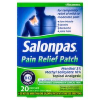 Hisamitsu Salonpas Minty Scent Pain Relief Patch, 20 count