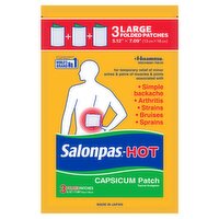 Hisamitsu Salonpas Hot Topical Analgesic Capsicum Patch, Large, 3 count