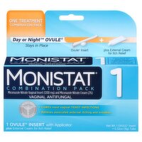 Monistat Ovule 1-Day Treatment Maximum Strength Vaginal Antifungal Combination Pack, 1 Each