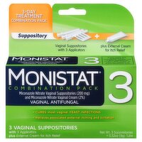 Monistat 3-Day Treatment Vaginal Antifungal Combination Pack, 3 Each