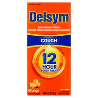 Delsym 12 Hour Cough Relief Orange Flavored Liquid, 5 fl oz