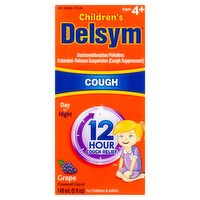 Delsym Children's Day or Night Grape Flavored Cough Liquid, Ages 4+, 5 fl oz, 5 Ounce