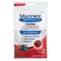 Mucinex InstaSoothe Mixed Berry Flavor Cough Medicated Drops, 20 count