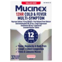 Mucinex 12hr Cold & Fever Multi-Symptom Extended Release Tablets Value Size, 32 Count