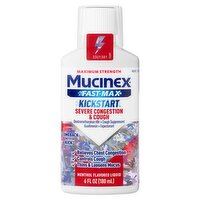 Mucinex Fast-Max Kickstart Severe Congestion & Cough Menthol Flavored Liquid, Ages 12+, 6 fl oz