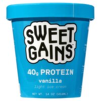 Sweetgains Vanilla Light Ice Cream, 14 oz