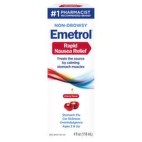 Emetrol Non-Drowsy Cherry Flavor Rapid Nausea Relief Liquid, Ages 2 & Up, 4 fl oz