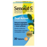 Senokot-S Dual Action Tablets, 30 count, 30 Each