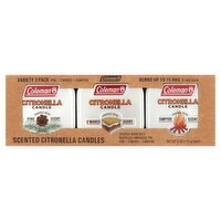 Coleman Scented Citronella Candles Variety Pack, 3 count, 6 oz