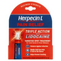 Herpecin L Maximum Strength Cold Sore Pain Reliever / Antiseptic / Lip Protectant Gel, 0.15 oz