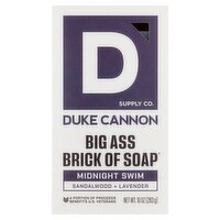 Duke Cannon Supply Co. Sandalwood + Lavender Midnight Swim Big Ass Brick of Soap, 10 oz