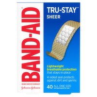 Band-Aid Tru-Stay Sheer Adhesive Bandages, 40 count, 40 Each