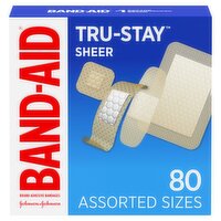Band-Aid Tru-Stay Sheer Adhesive Bandages, 80 count