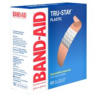 Band-Aid Tru-Stay Plastic Adhesive Bandages, 60 count