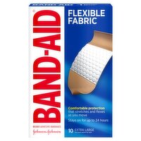 Band-Aid Flexible Fabric Adhesive Bandages, Extra Large, 10 count, 10 Each