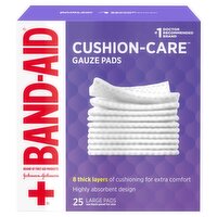 Johnson & Johnson Band-Aid Cushion-Care Gauze Pads, Large, 25 count