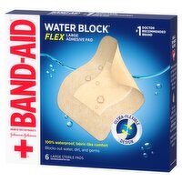 Band-Aid Water Block Flex Large Adhesive Pad, 6 count