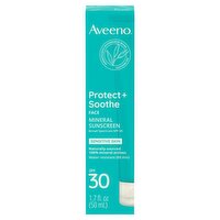 Aveeno Protect + Soothe Sensitive Skin Mineral Face Broad Spectrum Sunscreen, SPF 30, 3.0 fl oz