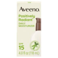 Aveeno Positively Radiant Broad Spectrum Daily Moisturizer Sunscreen, SPF 15, 4.0 fl oz