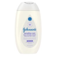 Johnson's Lightly Scented Sensitive Care Face & Body Cream, 13.6 fl oz