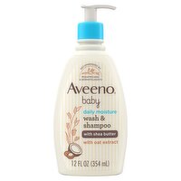 Aveeno Baby Daily Moisture Wash & Shampoo with Shea Butter, 12 fl oz