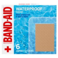 Band-Aid Waterproof Clear Jumbo Covers, 6 count