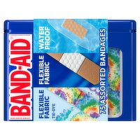 Band-Aid Flexible Fabric Tie-Dye Adhesive Bandages, 75 count