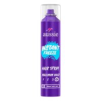Aussie Instant Freeze Hair Spray for Curly Hair, Straight Hair, and Wavy Hair, 10 oz