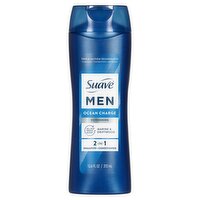 Suave Men Ocean Charge Refreshing Marine & Driftwood 2-in-1 Shampoo + Conditioner, 12.6 fl oz