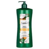 Suave Sweet Coconut 2 in 1 Soften & Shine Shampoo & Conditioner, 28 fl oz, 28 Fluid ounce