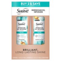Suave Moroccan Oil Infusion Shampoo + Conditioner, 15 fl oz, 2 count, 30 Fluid ounce