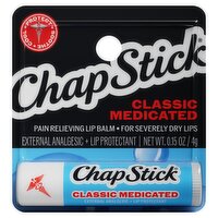 ChapStick Classic Medicated Pain Relieving Lip Balm, 0.15 oz