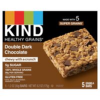 Kind Healthy Grains Double Dark Chocolate Granola Bars, 1.2 oz, 5 count