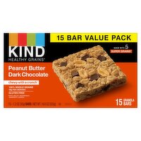 Kind Healthy Grains Peanut Butter Dark Chocolate Granola Bars Value Pack, 1.2 oz, 15 count