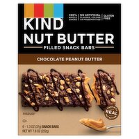 Kind Nut Butter Chocolate Peanut Butter Filled Snack Bars, 1.3 oz, 6 count, 7.8 Ounce