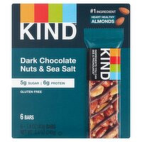 Kind Dark Chocolate Nuts & Sea Salt Bars, 1.4 oz, 6 count, 8.4 Ounce