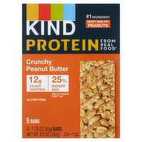 Kind Protein from Real Food Crunchy Peanut Butter Bars, 1.76 oz, 5 count