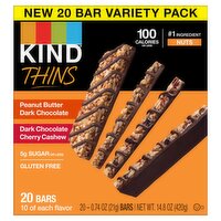 Kind Thins Bars Variety Pack, 0.74 oz, 20 count