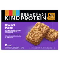 Kind Caramel Peanut Breakfast Protein Bars, 1.76 oz, 6 count, 10.58 Ounce