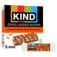 Kind Zero Added Sugar Peanut Butter Dark Chocolate Bars, 1.2 oz, 5 count, 6.2 Ounce