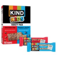 Kind Kids Chocolate Chip and Blueberry Muffin Bars Variety Pack, 1.2 oz, 10 count