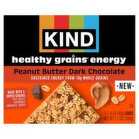 Kind Healthy Grains Peanut Butter Dark Chocolate Energy Bars, 1.4 oz, 5 count