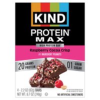 Kind Protein Max Raspberry Cocoa Crisp High Protein Bar, 2.2 oz, 4 count