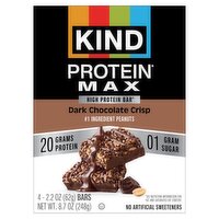 Kind Protein Max Dark Chocolate Crisp High Protein Bar, 2.2 oz, 4 count, 8.7 Ounce